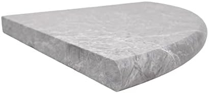 Tenedos Premium Quality Silver Gray Marble Bathroom Corner Shelf Grey Polished 9'' (1)