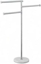 KES Free Standing Towel Racks for Bathroom with Weighted Marble Base, 40-Inch Floor Standing Towel Rack Stand, 3 Swivel Bars, Premium 18/8 Stainless Steel Brushed Finish, BTH219-2