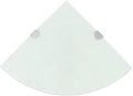 Corner Shelf Floating Wall Mount 9.8 x 9.8 Inch White Tempered Glass Triangular Storage Rack for Bathroom Kitchen Living Room Display