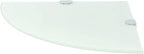 Corner Shelf Set of 2, 9.8 Inch White Tempered Glass Floating Shelves for Wall, Space-Saving Corner Storage Organizer for Bathroom, Kitchen, Living Room, and Bedroom