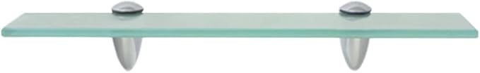 Floating Shelf Glass 15.7x3.9 Inch 0.3 Thick Tempered Safety Glass Wall Mounted Bathroom Shelf with Zinc Alloy Brackets 22lb Capacity for Living Room Bedroom Decor