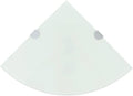 White Tempered Glass Corner Shelf, 13.8 Inch Triangular Floating Wall Shelves for Bathroom, Living Room, Kitchen, Modern Display Storage Rack, 33lb Weight Capacity