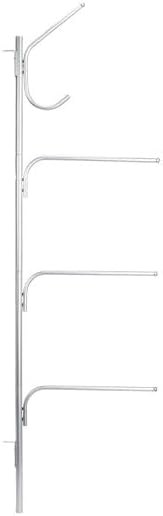 Household Essentials Hinge-It Clutterbuster Steel Valet Family Towel Bar, Silver