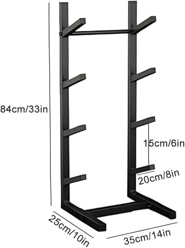 Snowboard Storage Rack,Floor-Standing ski Storage Rack, Home Gym Storage Rack, Sample Board Display Rack, Exercise mat Storage Rack (Black 35x25x84 cm/14x10x33 in)