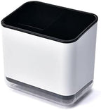 Utensil Holder Cutlery Drainer Sink Caddy, Chopsticks Holder Spoon Chopsticks Fork Drain Rack Basket Storage Holder Organizer Compartment Box (Black)