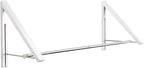 Laundry Room Drying Rack Wall Mounted Clothes Hanger Folding Wall Coat Racks Aluminum Home Storage Organiser Space Savers White 2 Rakcs with Rod