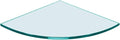 Dulles Glass 16" x 16" Quarter Round Floating Glass Shelf - Shelf Only - Tempered - 3/8" Thick - Flat Polished Glass