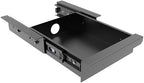 Under Desk Mounted Sliding Pull-out Drawer for Office Desk or Table - Storage Organizer for Sit Stand Workstation- W 9.8" x D 9.8" x 2.5", Metal, Black (Small)