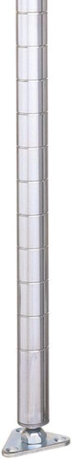 Soro Essentials- Stainless Steel Shelving Foot Plate with Screws Set of 4 Chrome Plated- Floor Plate for Wire Shelving Units Mounting Plates Wire Utility Shelves for Storage Home Restaurants
