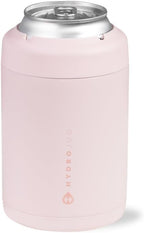 HydroJug Standard Can Cooler - 2-in-1 Insulated Can Cooler Cup - Stainless Steel Can Holder with Non-Slip Rubber Base - Screw-Top Lid - Dishwasher Safe - 12oz, Pink Sand