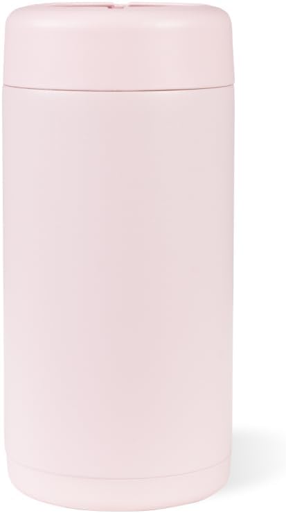 HydroJug Slim Can Cooler - 2-in-1 Insulated Can Cooler Cup - Stainless Steel Slim Can Holder with Non-Slip Rubber Base - Screw-Top Lid - Dishwasher Safe - 12oz, Pink Sand