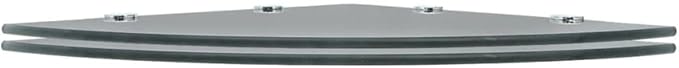 Corner Shelves for Wall 2 Pack, Black Tempered Glass Floating Shelves with Chrome Supports, 17.7x17.7 Inch Heavy Duty Bathroom Kitchen Corner Shelf Set, Easy Install Mounting Hardware Included