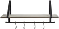 Farmhouse Bathroom Collection - Wall Shelf w/Hooks Gray