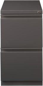 Pemberly Row 2-Drawer Metal Mobile Filing Cabinet, 27.75" H x 15" W x 19.88" D, Espresso Finish, Commercial Grade, Locking Letter File Drawers, Hidden Casters, Office Storage Solution