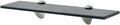 Floating Wall Shelf, 15.7-inch Black Tempered Glass Storage Shelf with Zinc Alloy Brackets, Modern Minimalist Display Shelf for Living Room, Bathroom, Bedroom, 22lb Capacity