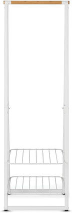 Brabantia - Linn Clothes Rack - Multi-Functional - Space Saver - Adjustable Shelves - Wardrobe Hanging - Drying Rack - Freestanding - Stable - White - Small