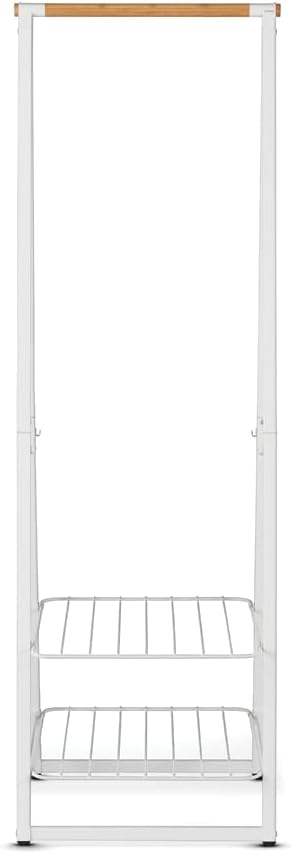 Brabantia - Linn Clothes Rack - Multi-Functional - Space Saver - Adjustable Shelves - Wardrobe Hanging - Drying Rack - Freestanding - Stable - White - Small
