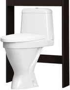 VINGLI Over The Toilet Storage Cabinet White Bathroom Storage Organizer Above The Toilet Shelf with Acrylic Glass Double Doors Wood Muebles para BañO Rack with Adjustable Shelf Espresso