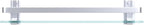 Bathroom Glass Shelf Tempered Glass Rectangular Extra Thick Aluminum Silver Sand Sprayed Wall Mounted 9.84 inches