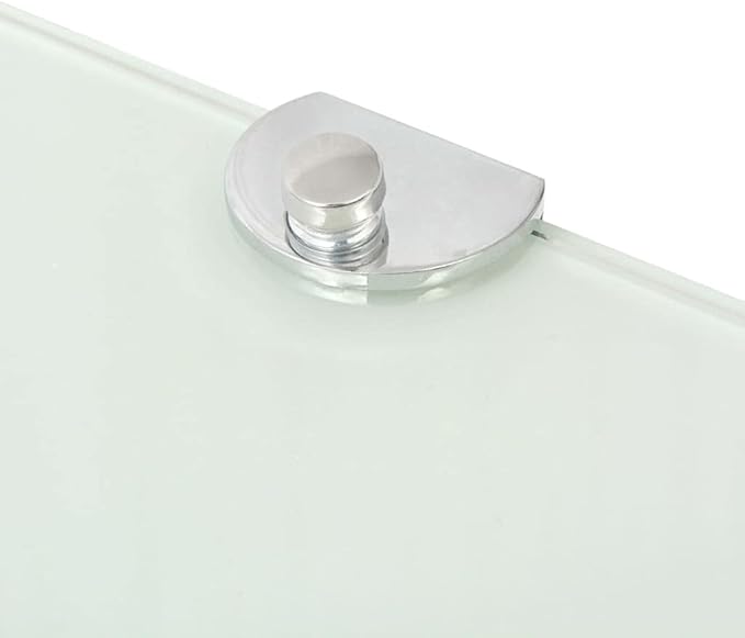 Corner Shelf Set of 2, 9.8 Inch White Tempered Glass Floating Shelves for Wall, Space-Saving Corner Storage Organizer for Bathroom, Kitchen, Living Room, and Bedroom