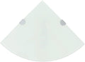 Corner Shelf Set of 2, 9.8 Inch White Tempered Glass Floating Shelves for Wall, Space-Saving Corner Storage Organizer for Bathroom, Kitchen, Living Room, and Bedroom