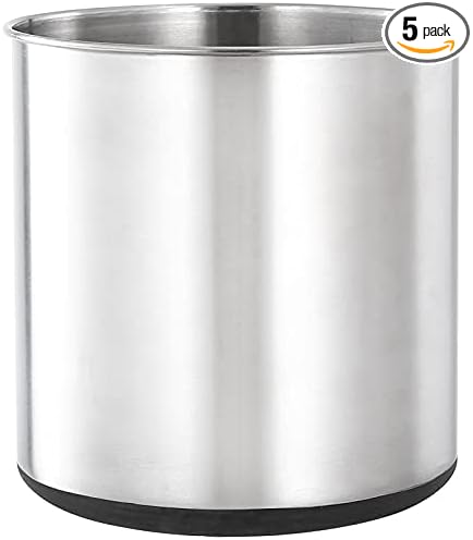 OKT Kitchen Utensil Holder,7.2″Large Stainless Steel Utensil Crock with Non Slip sillicone Bottom Design
