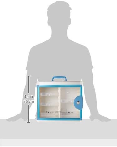 Glosen Medicine Cabinet Locking Medicine Cabinet Wall Mounted【 Green 13.6 x 13.4 x 6.5 Inch 】 Portable Storage Container Big Capacity