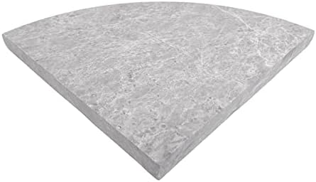 Tenedos Premium Quality Silver Gray Marble Bathroom Corner Shelf Grey Polished 9'' (1)