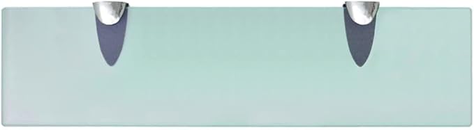 Floating Shelf Glass 15.7x3.9 Inch 0.3 Thick Tempered Safety Glass Wall Mounted Bathroom Shelf with Zinc Alloy Brackets 22lb Capacity for Living Room Bedroom Decor