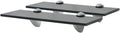 Glass Shelves Set of 2, Floating Shelves for Bathroom, 11.8 Inch Tempered Safety Glass 3/10 Inch Thick, Zinc Alloy Clip Bracket, Storage Shelves for Bathroom, Living Room and Hallway Black