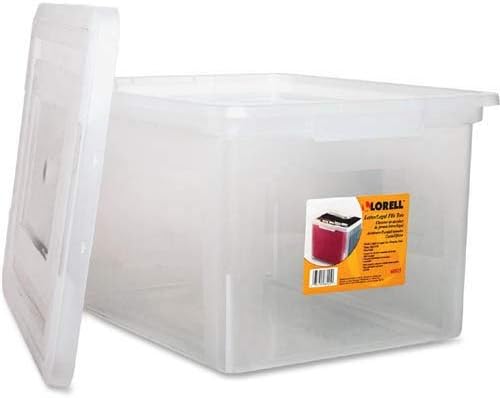 Lorell LLR68925 Letter/Legal Plastic File Box, 1 EA, clear