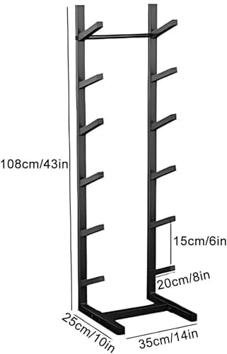 Snowboard Storage Rack,Floor-Standing ski Storage Rack, Home Gym Storage Rack, Sample Board Display Rack, Exercise mat Storage Rack (Black 35x25x108 cm/14x10x43 in)
