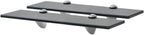 Glass Shelves Set of 2, Floating Shelves for Bathroom, 15.7 Inch Tempered Safety Glass 3/10 Inch Thick, Zinc Alloy Clip Bracket, Storage Shelves for Bathroom, Living Room and Hallway Black