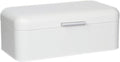 Culinary Couture Extra Large White Bread Box for Kitchen Countertop - Holds 2 Loaves - 16.5" x 9" x 6.5" - Stainless Steel Vintage Bread Boxes for Kitchen Counters