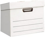 Amazon Basics Medium Duty Storage/Filing Boxes with Lid and Handles, Legal/Letter Size, 12-Pack, White, 16.2" L x 12.5" W x 10.5" H