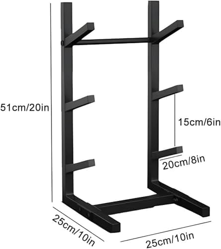 Snowboard Storage Rack,Floor-Standing ski Storage Rack, Home Gym Storage Rack, Sample Board Display Rack, Exercise mat Storage Rack (Black 25x25x51 cm/10x10x20 in)