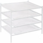 STO STO Sweater Drying Rack, 4-Pack Stackable Mesh Clothes Drying Rack, Laundry Drying Rack for Sweaters, Socks, Toys, White