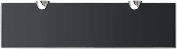Floating Shelf Glass 15.7x3.9 Inches, Tempered Glass Wall with Black Brackets, 22lb Load Capacity Modern Bathroom Shelf for Soap Dish, Living Room Decor, Easy Mounting Hardware Included