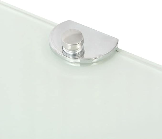 Corner Shelf Floating Wall Mount 9.8 x 9.8 Inch White Tempered Glass Triangular Storage Rack for Bathroom Kitchen Living Room Display