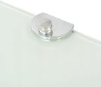 Corner Shelf for Bathroom and Kitchen, 9.8x9.8 Inch White Tempered Glass Floating Shelf with Chrome Supports, Heavy Duty Wall Mounted Storage for Shampoo, Decor, Easy to Install