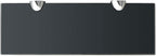 Floating Shelves Set of 2, 11.8 x 3.9 Inch Black Tempered Glass Wall Shelves for Bathroom, Bedroom, Kitchen, Modern Display Storage Rack for Plants and Decor