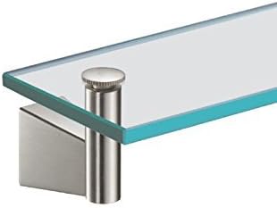 Gatco 4736 Bleu Glass Shelf, Satin Nickel/Wall Mounted 20.13" X 4.3" Tempered/Floating Rectangle Glass Shelf for Bathroom