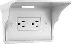 Horizontal Wall Outlet Shelf. Home Wall Shelf Organizer for Outlets. Perfect for Bathroom, Kitchen, Bedrooms with Cord Management and Easy Installation. White 2-Pack