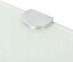 Corner Shelf Set of 2, 9.8 Inch White Tempered Glass Floating Shelves for Wall, Space-Saving Corner Storage Organizer for Bathroom, Kitchen, Living Room, and Bedroom