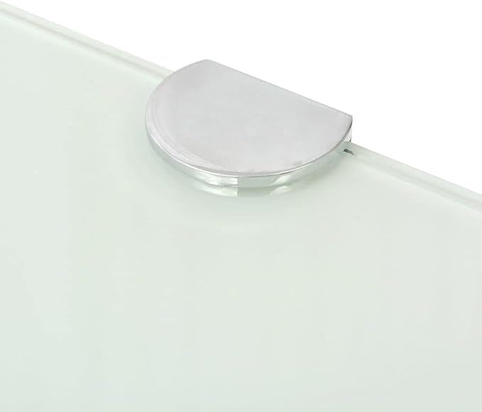 Corner Shelf Set of 2, 9.8 Inch White Tempered Glass Floating Shelves for Wall, Space-Saving Corner Storage Organizer for Bathroom, Kitchen, Living Room, and Bedroom