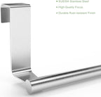 9" Over The Cabinet Towel Bar Holders, Handing Towel and Washcloth Rack for Bathroom and Kitchen, Stainless Steel, 2 Pack (Sliver)