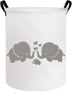 ESSME Baby Laundry Basket,Elephant Hamper，Baby Hamper For Nursery for Kids, Elephant Nursery Decor,Gift Baskets,Home Organizer (Love Elephant)
