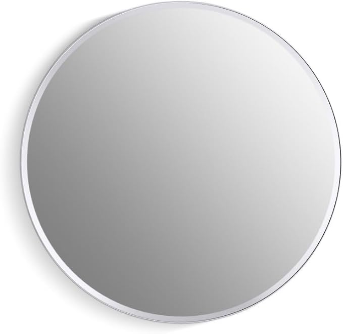 Kohler 35572-CPL Verdera® Framed Medicine Cabinet Mirror, Mirrored Interior, Adjustable Glass Shelf, Rustproof, Bathroom Storage, 24" Round Design, Polished Chrome
