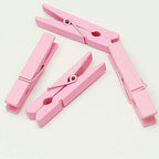 50pcs Craft Wood Clothespins Colored Wooden Photo Clothespins Paper Peg Pins Craft Spring Clips for Home Arts Crafts Decor, 2.75 inches (Baby Pink)