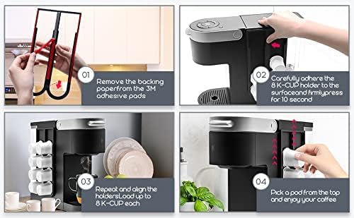 2Pcs Coffee Pod Holder for Keurig K-Cup, Side Mount Storage Organizer, Wall Mount Design, Space Saving K cup holder, Perfect for Counters Small Space(2 Packs/for 16 K Cups)